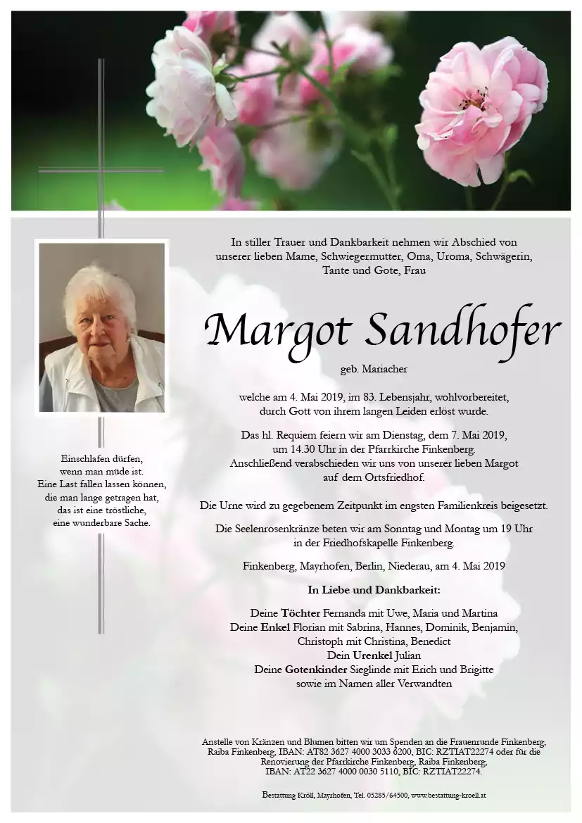 Parte von Margot Sandhofer